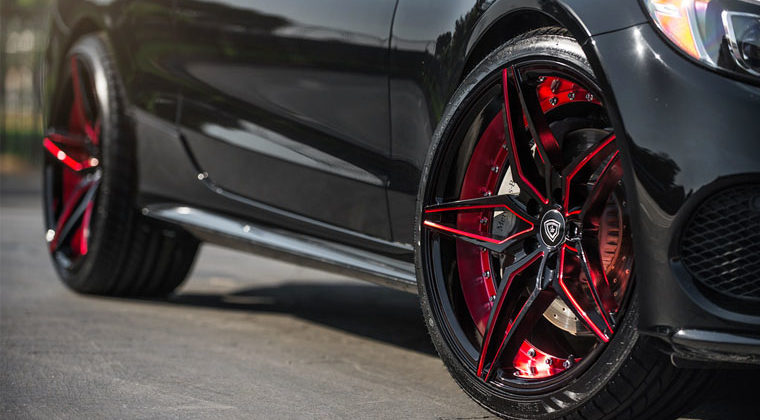 Black Car with Red Rims