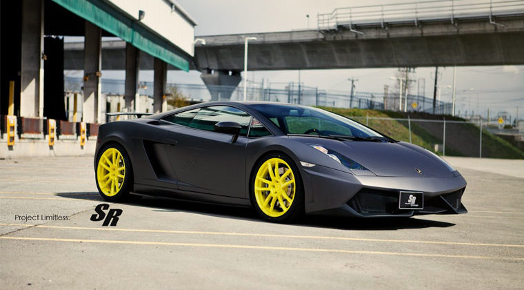 Black Car with Yellow Rims